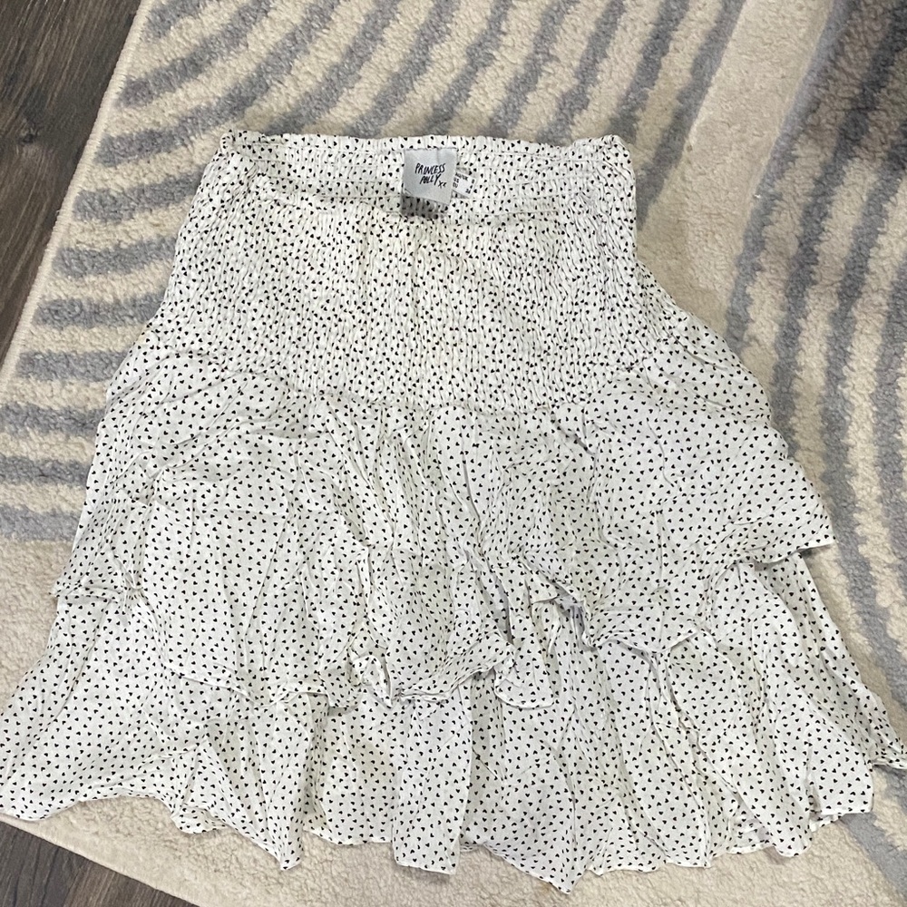 Princess Polly White and Black Polka Dot Mini Skirt